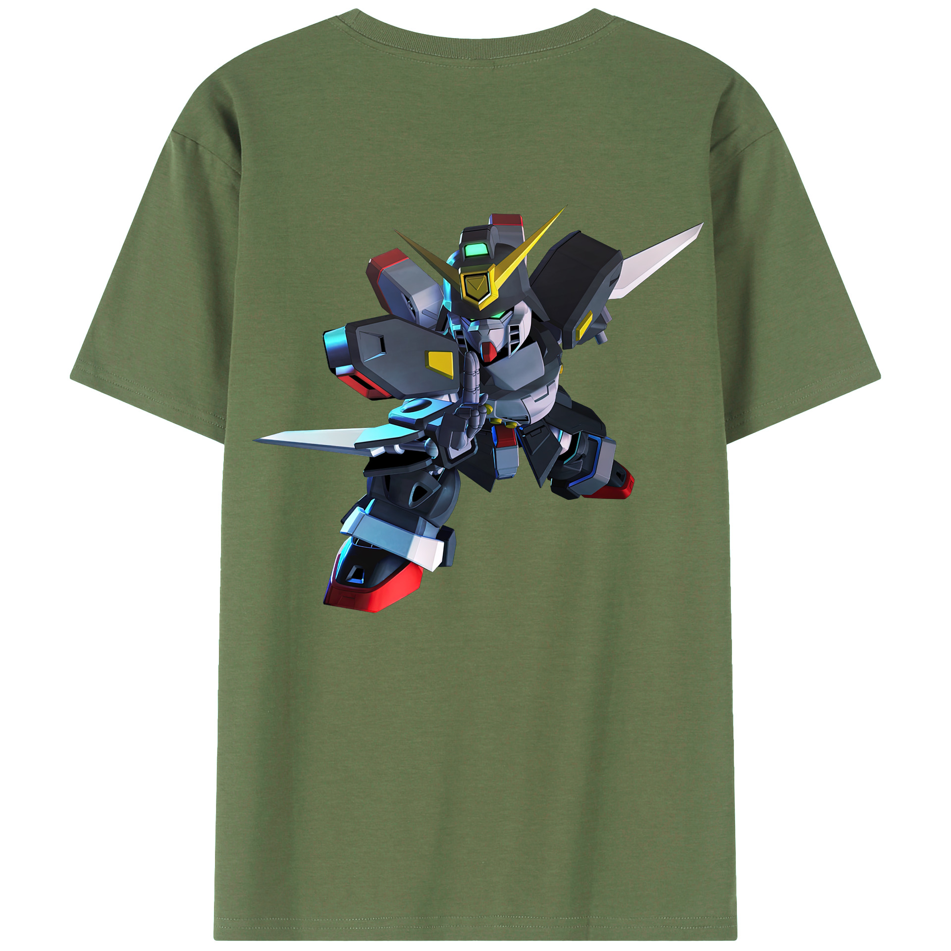 （画像用） 機動戦士ガンダム Mobile Suit Gundam 綿100％ メンズ半袖Tシャツ（バックプリント） 通気性